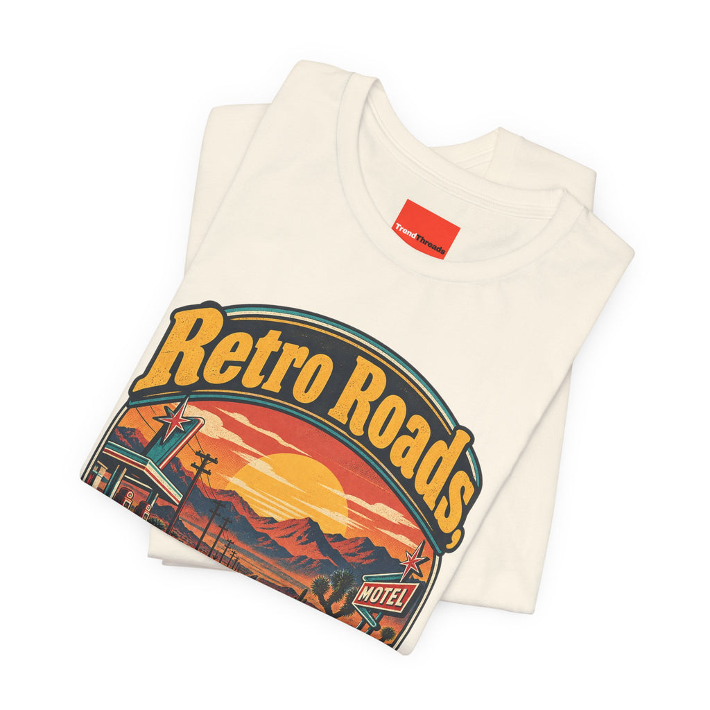 Retro Roads, No GPS Required Funny Vintage Travel T-Shirt