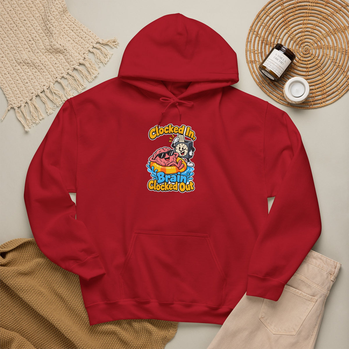 Clocked In, Brain Clocked Out Funny Nurse Hoodie