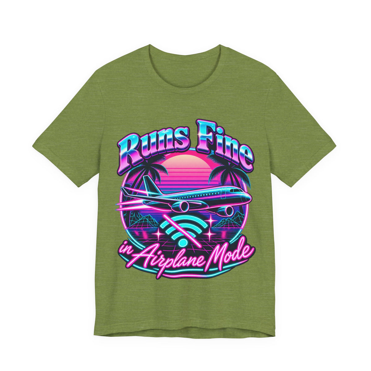 Runs Fine in Airplane Mode Funny Programmer T-Shirt