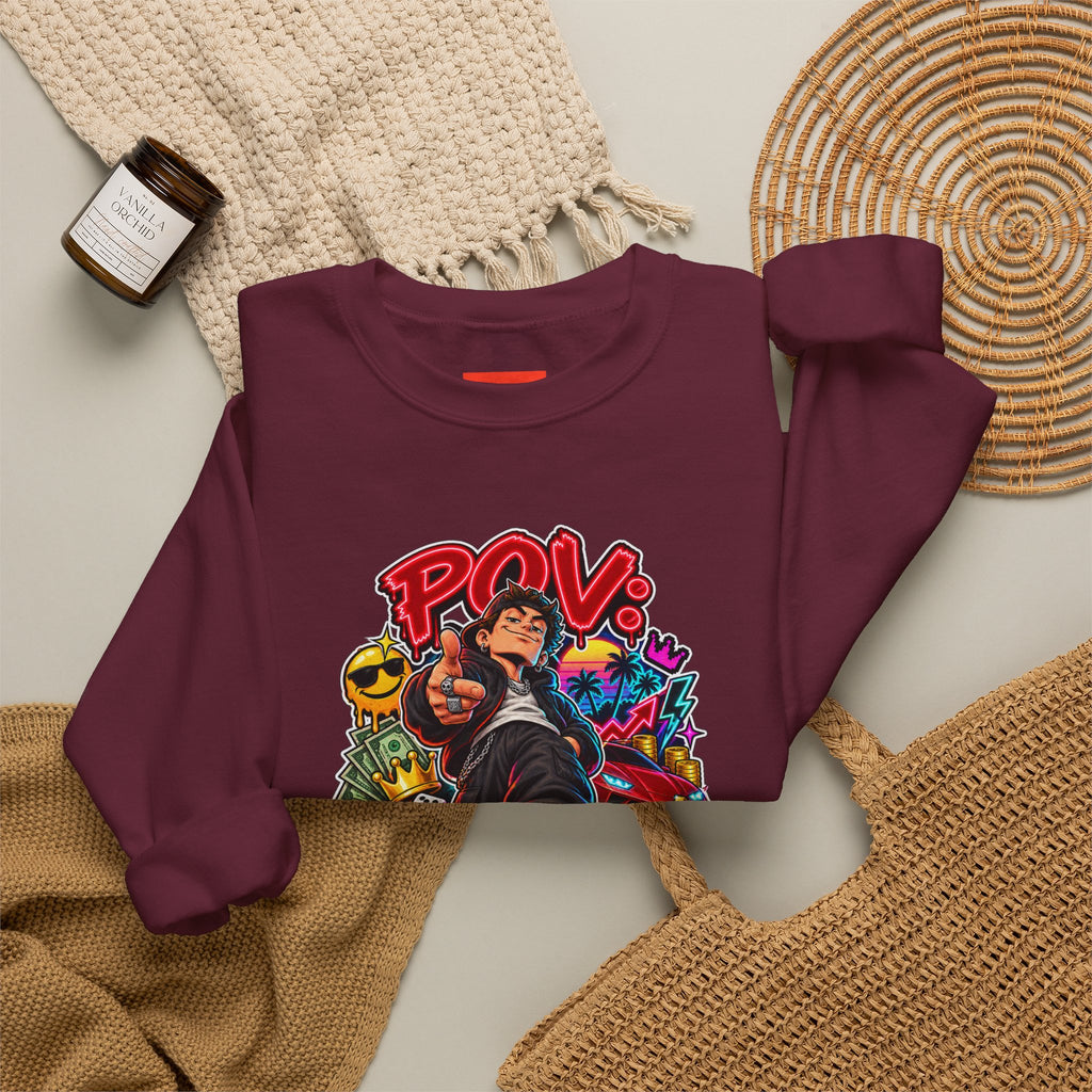 Big Mood, Bigger Ego Funny 80s Neon Sweatshirt