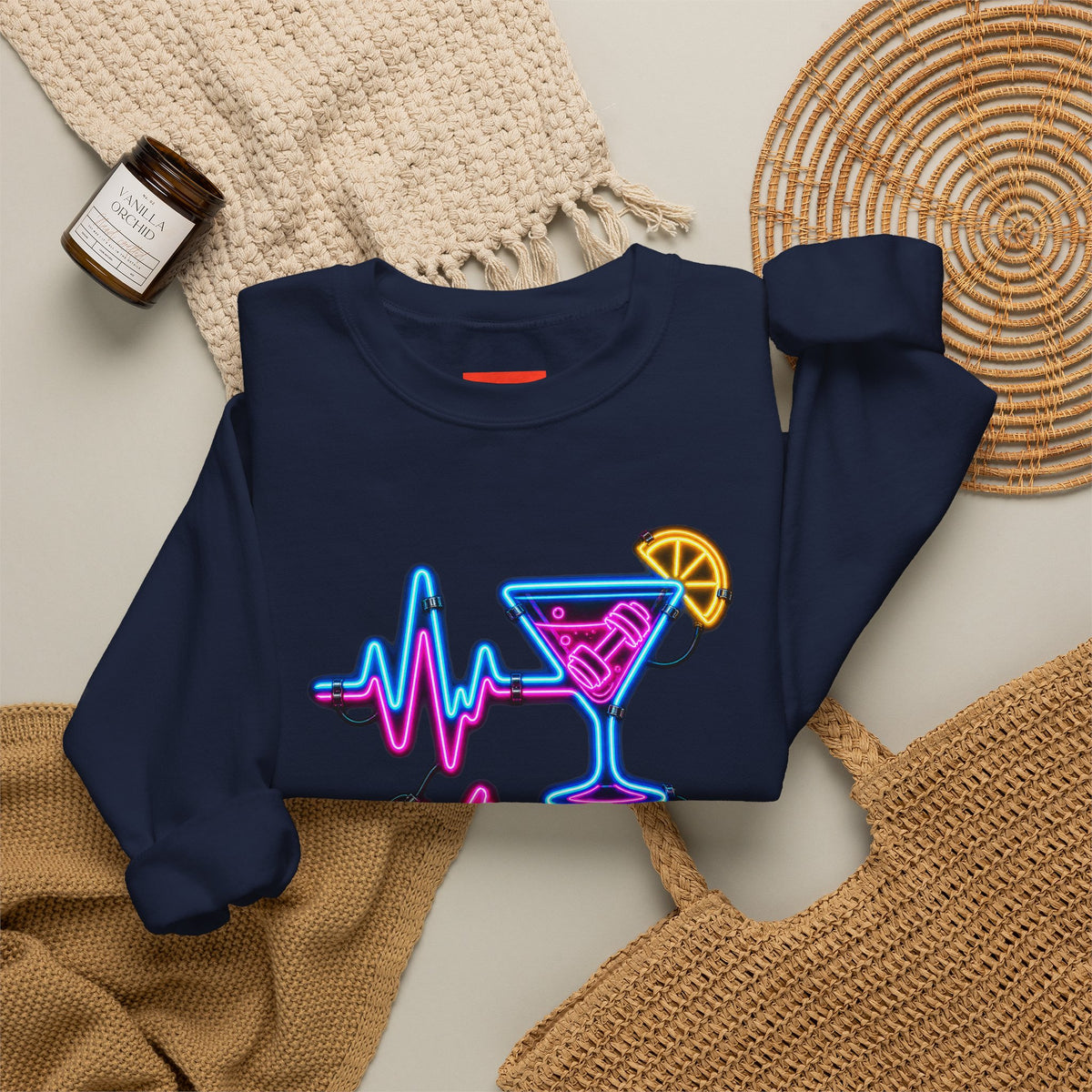 Hustle Beats Hangover Funny Fitness Sweatshirt