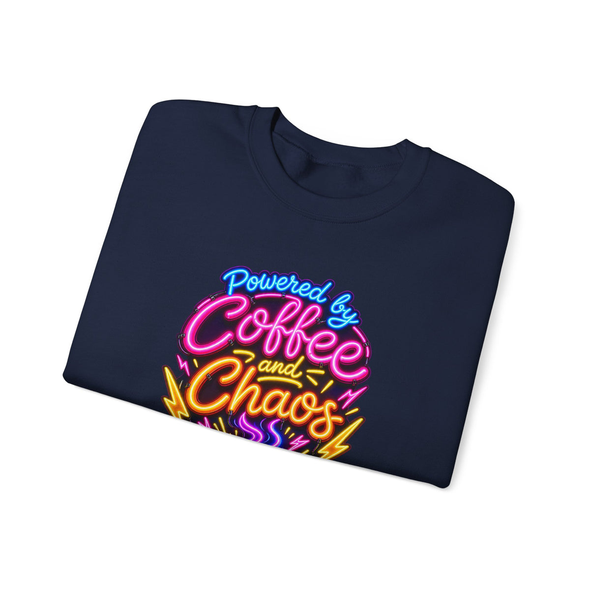Powered by Coffee and Chaos Funny Nurse Sweatshirt