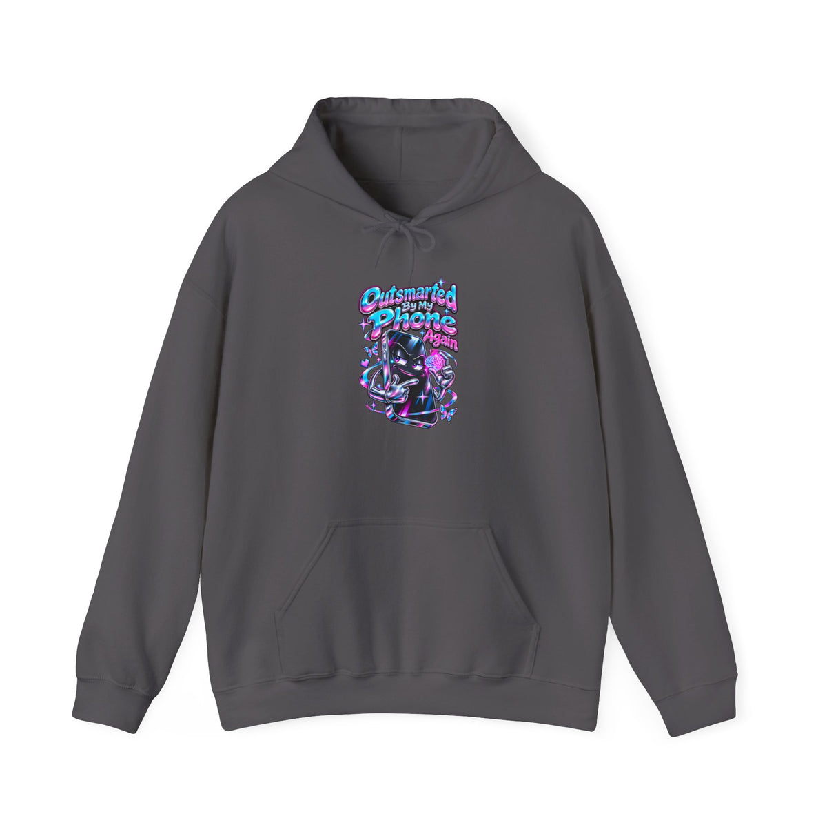 Outsmarted By My Phone Again Funny Tech Hoodie