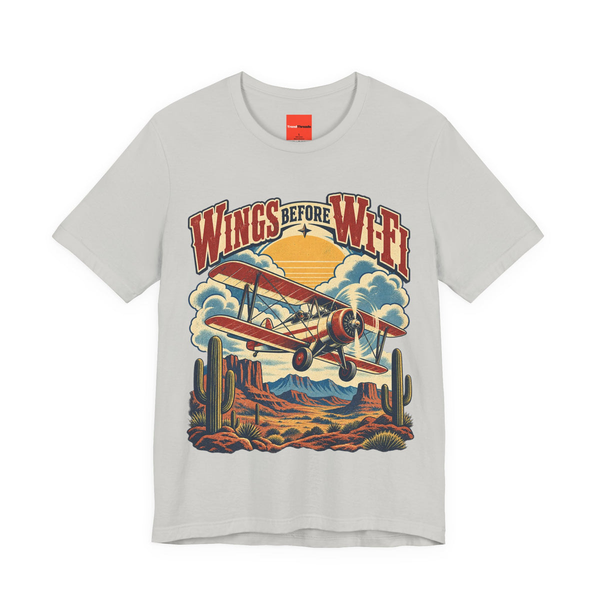 Wings Before Wi-Fi Funny Aviation T-Shirt