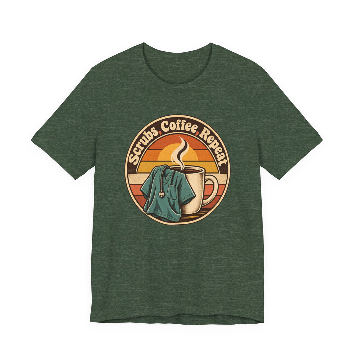 Scrubs, Coffee, Repeat Funny Nurse T-Shirt