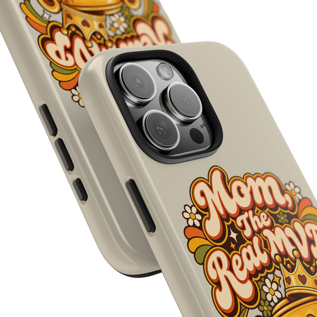 Phone Case — "Mom The Real MVP" Retro Trophy Design