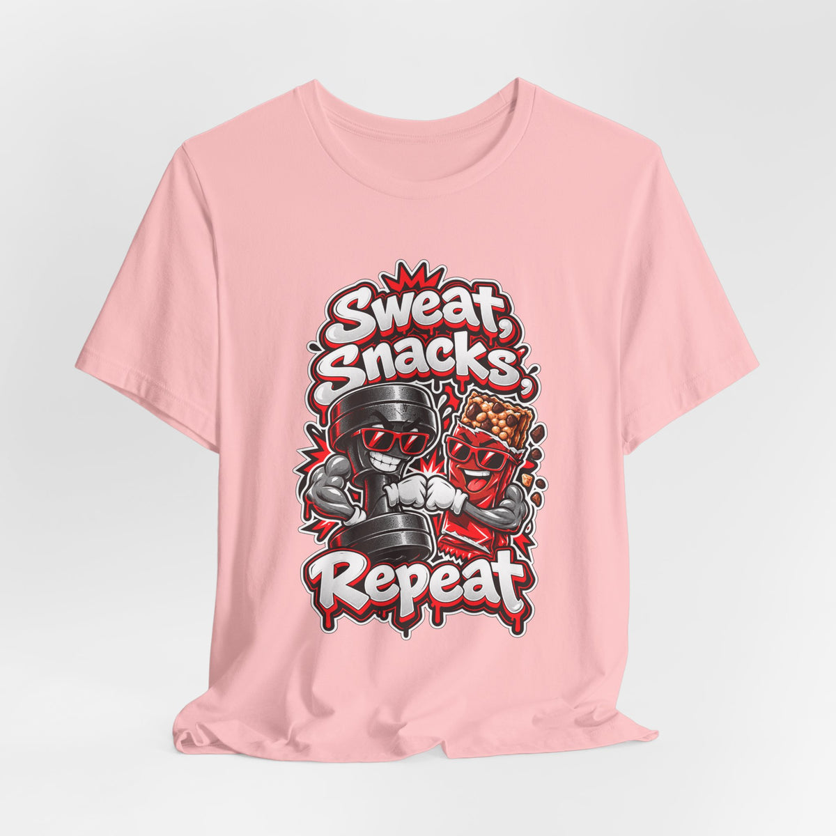 Sweat, Snacks, Repeat Funny Fitness T-Shirt