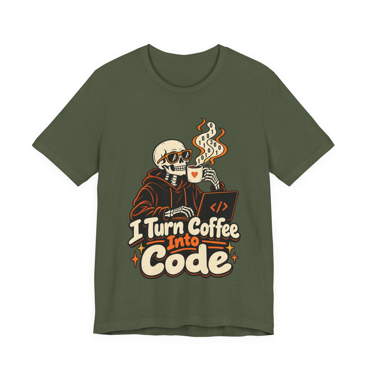 I Turn Coffee Into Code Funny Programmer T-Shirt