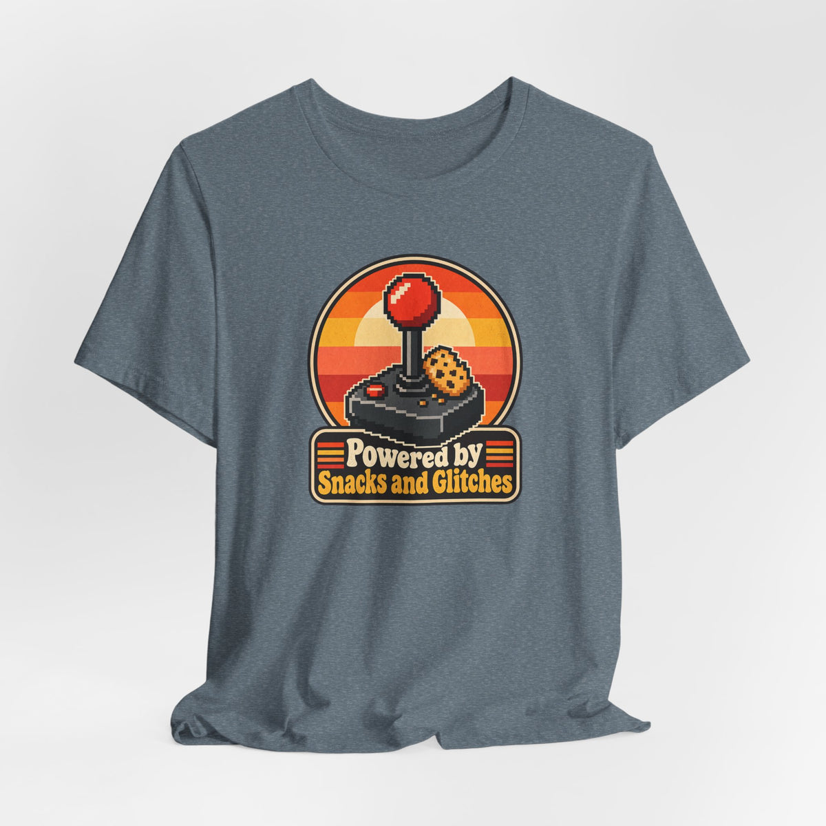 Powered by Snacks and Glitches Funny Gamer T-Shirt