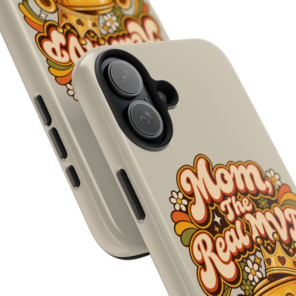 Phone Case — "Mom The Real MVP" Retro Trophy Design