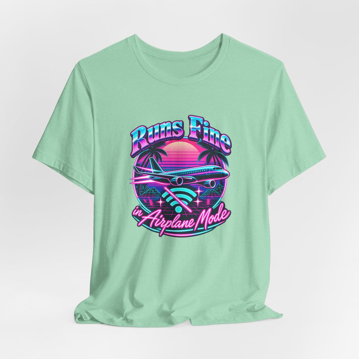 Runs Fine in Airplane Mode Funny Programmer T-Shirt