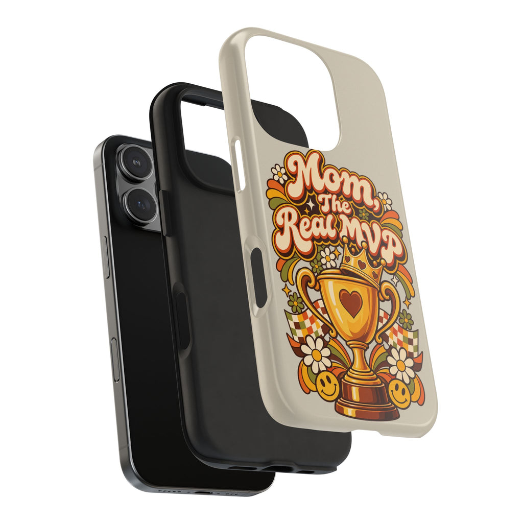 Phone Case — "Mom The Real MVP" Retro Trophy Design
