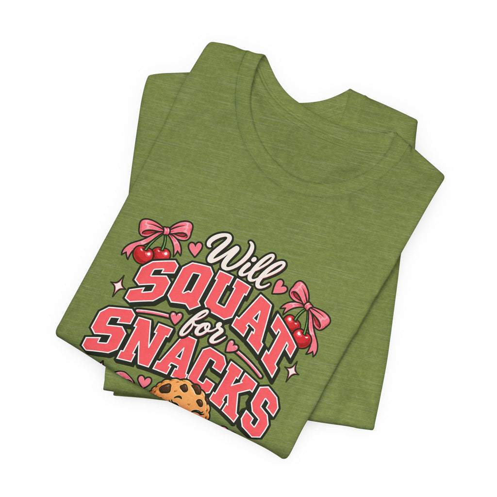 Will Squat for Snacks Funny Fitness T-Shirt