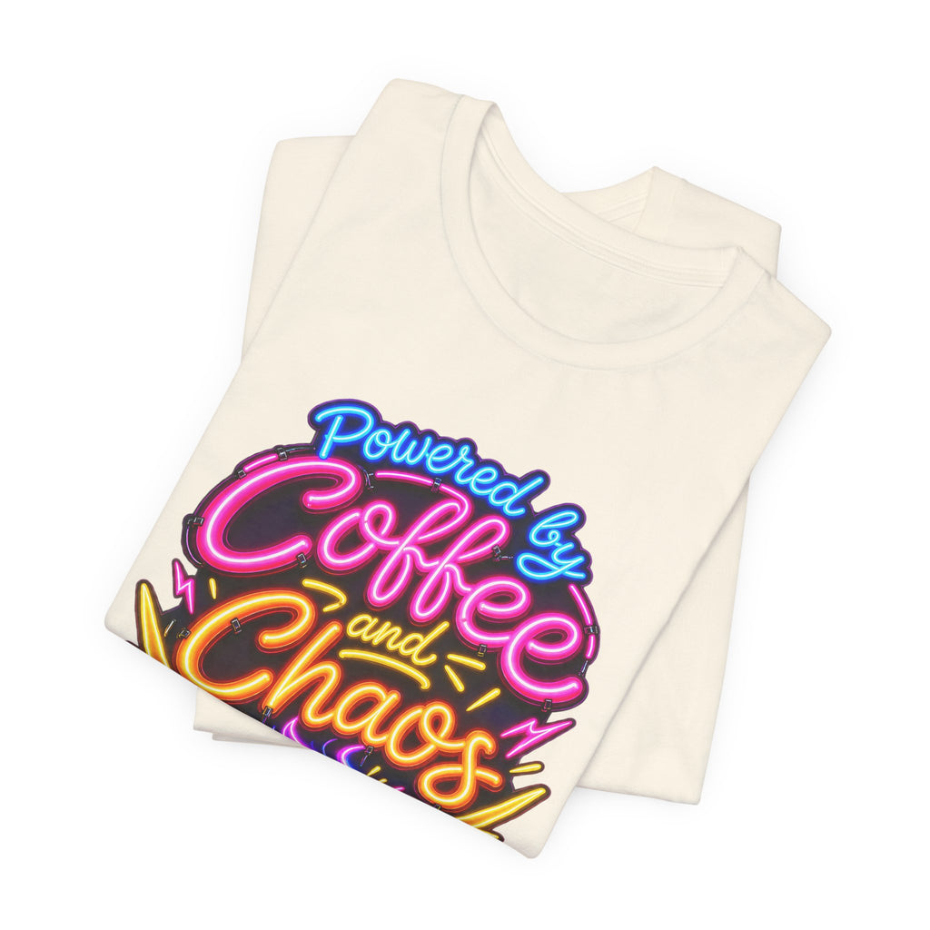Powered by Coffee and Chaos Funny Nurse T-Shirt