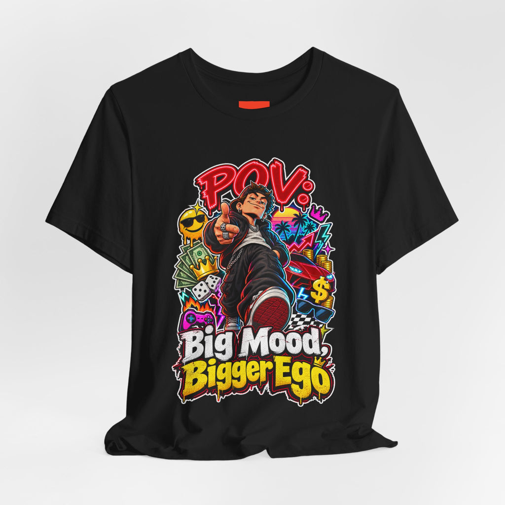 Big Mood, Bigger Ego Funny 80s Neon T-Shirt
