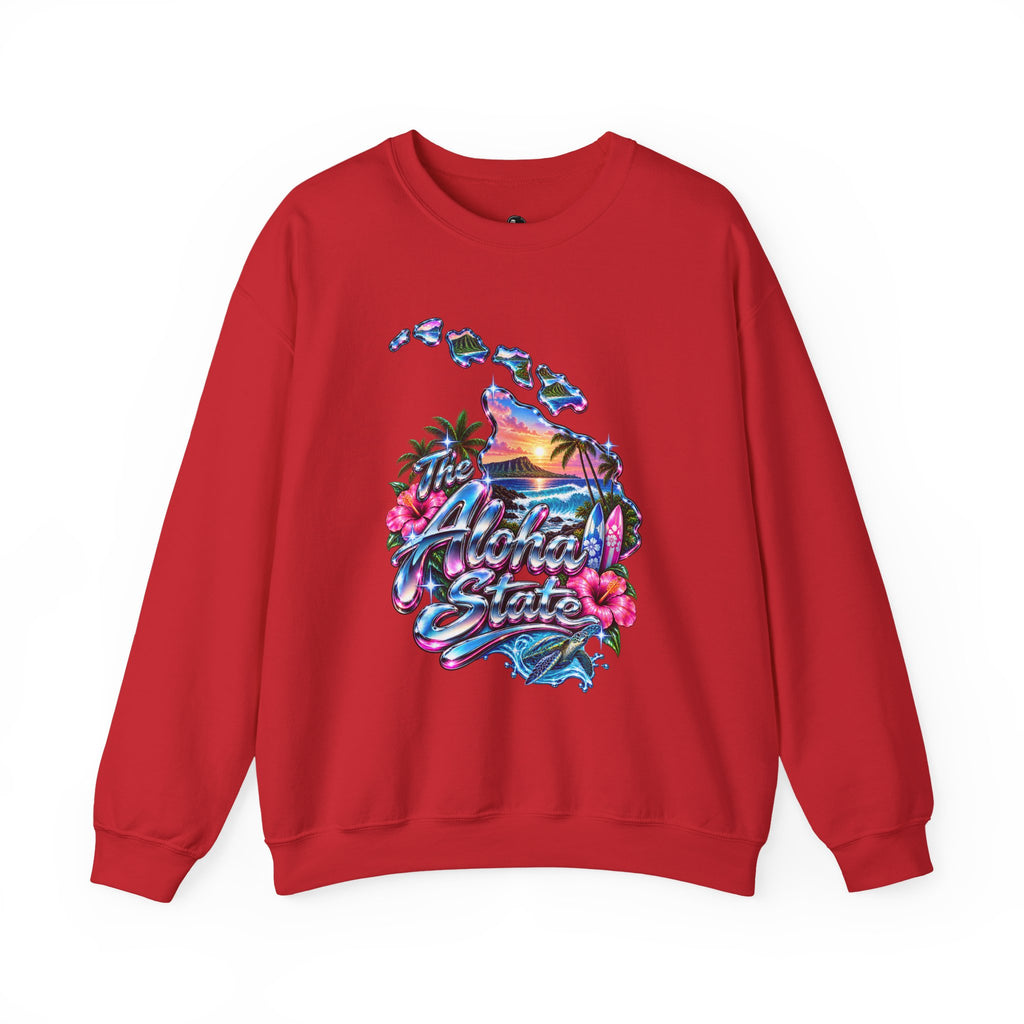 The Aloha State Funny Minimalist Typography Sweatshirt