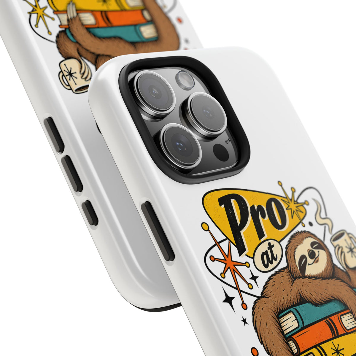 Productive Procrastination Tough Phone Case — Sloth on Books "Pro at Productive Procrastination"