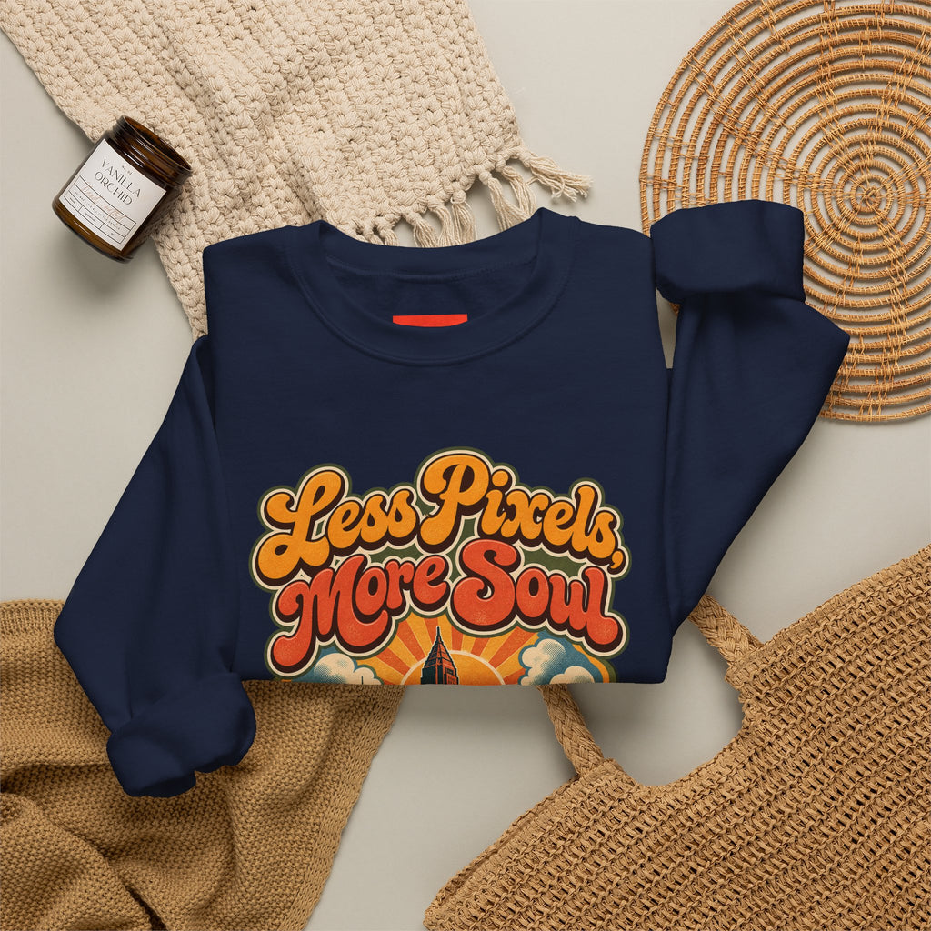 Less Pixels, More Soul Funny Digital Art Sweatshirt