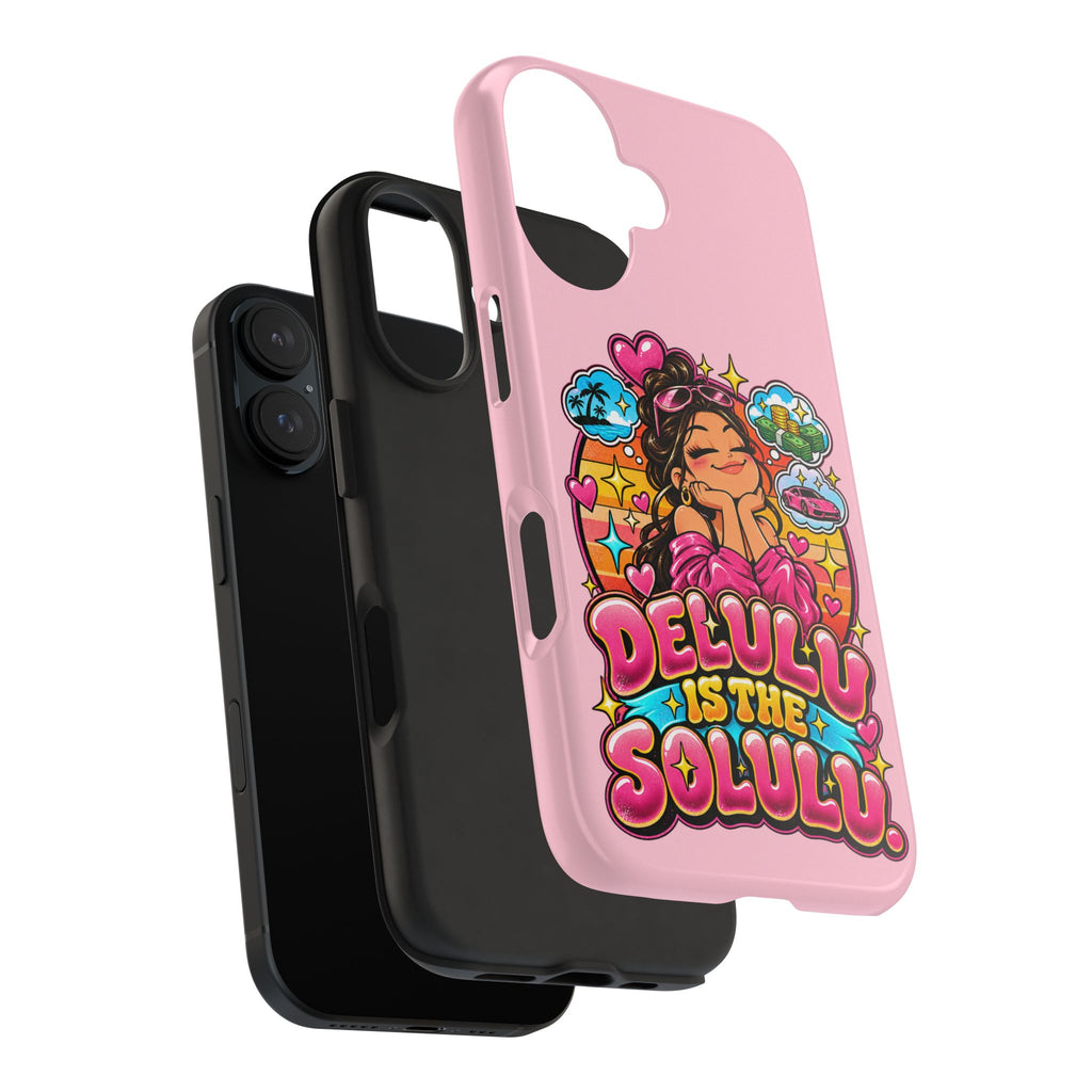 Delulu Is the Solulu Pink Tough Phone Case — Kawaii Cute Protective Case