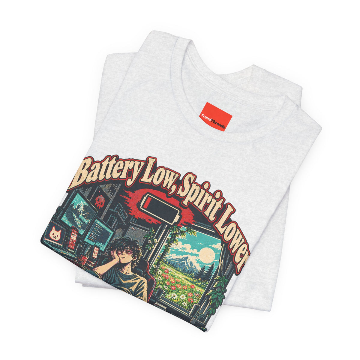 Battery Low, Spirit Lower Funny Self-Deprecating T-Shirt