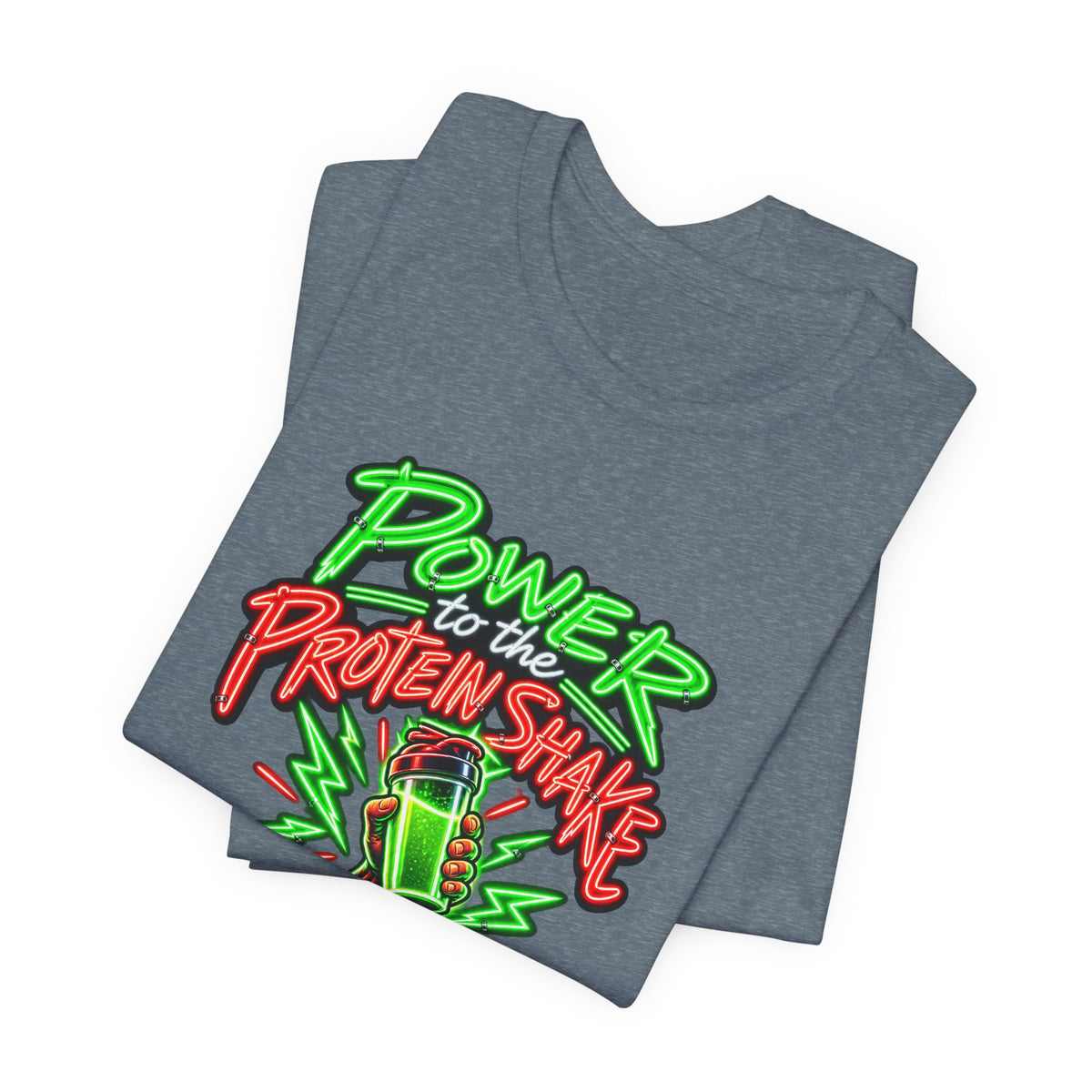 Power to the Protein Shake Funny Fitness T-Shirt