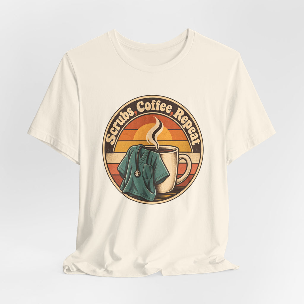 Scrubs, Coffee, Repeat Funny Nurse T-Shirt