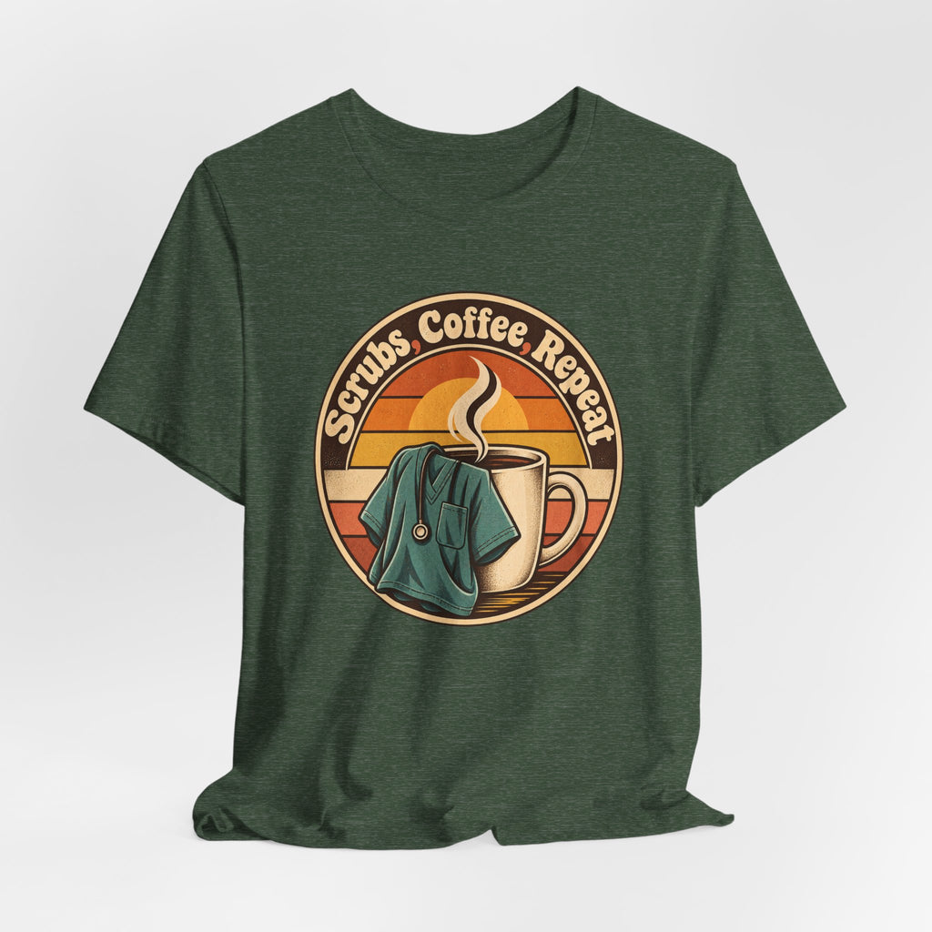 Scrubs, Coffee, Repeat Funny Nurse T-Shirt