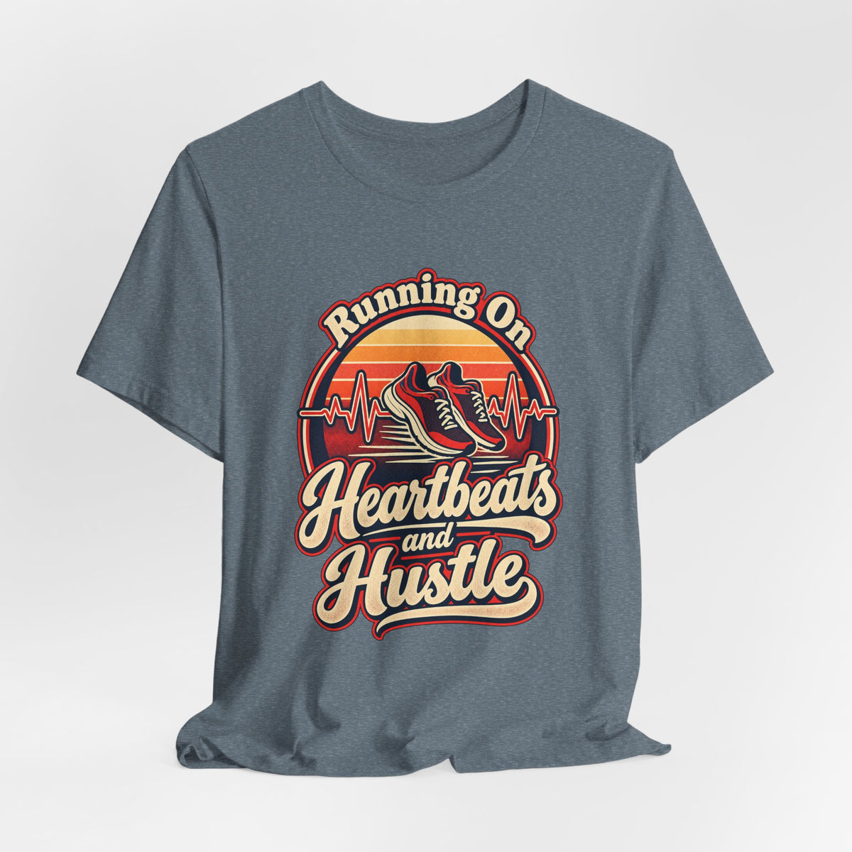 Running On Heartbeats and Hustle Funny Nurse T-Shirt