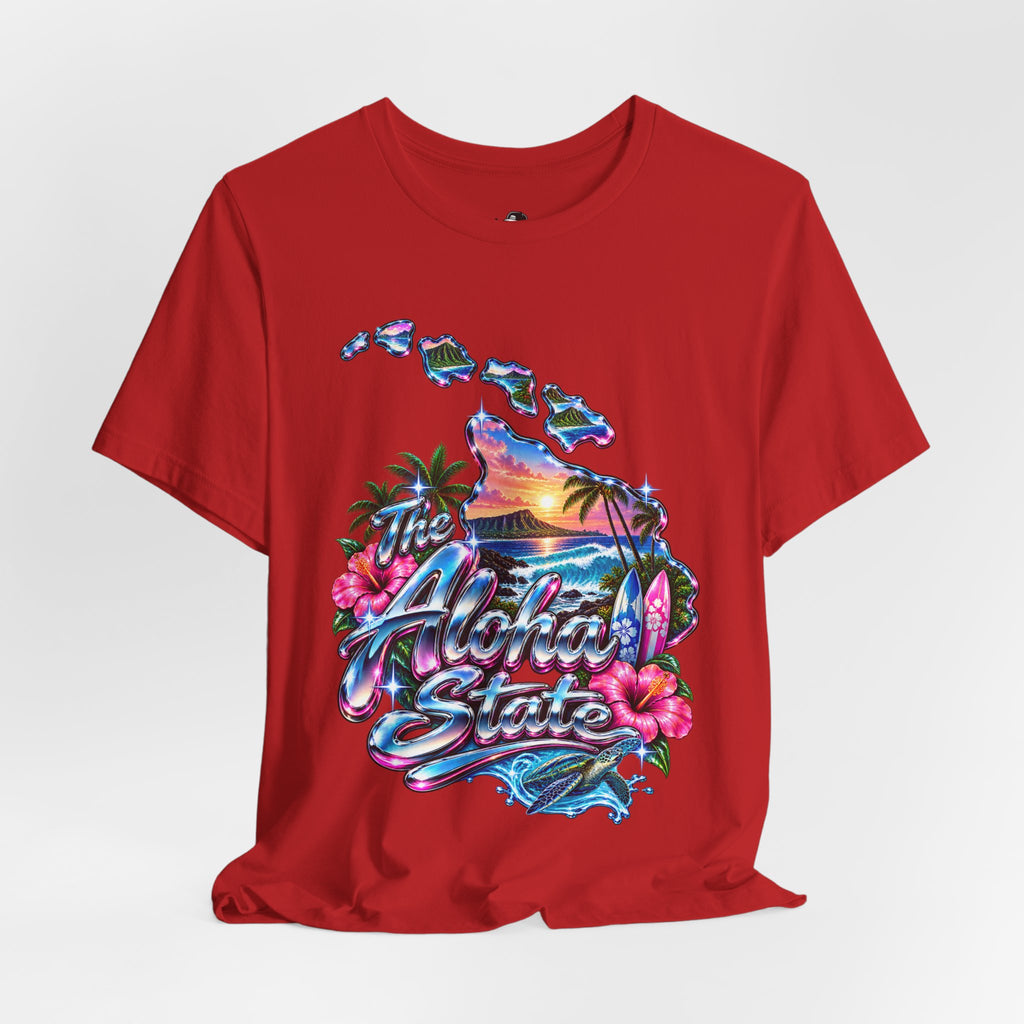 The Aloha State Funny Minimalist Typography T-Shirt