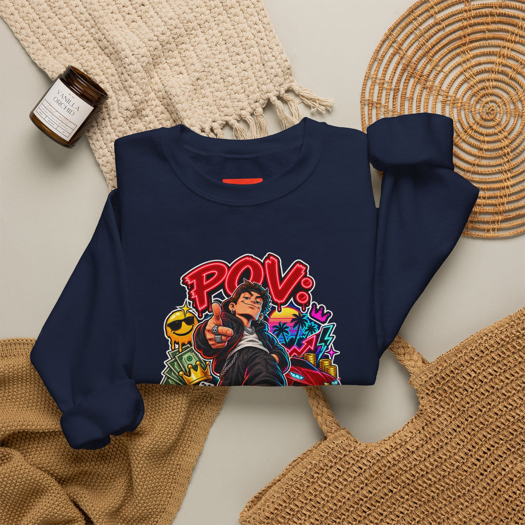 Big Mood, Bigger Ego Funny 80s Neon Sweatshirt
