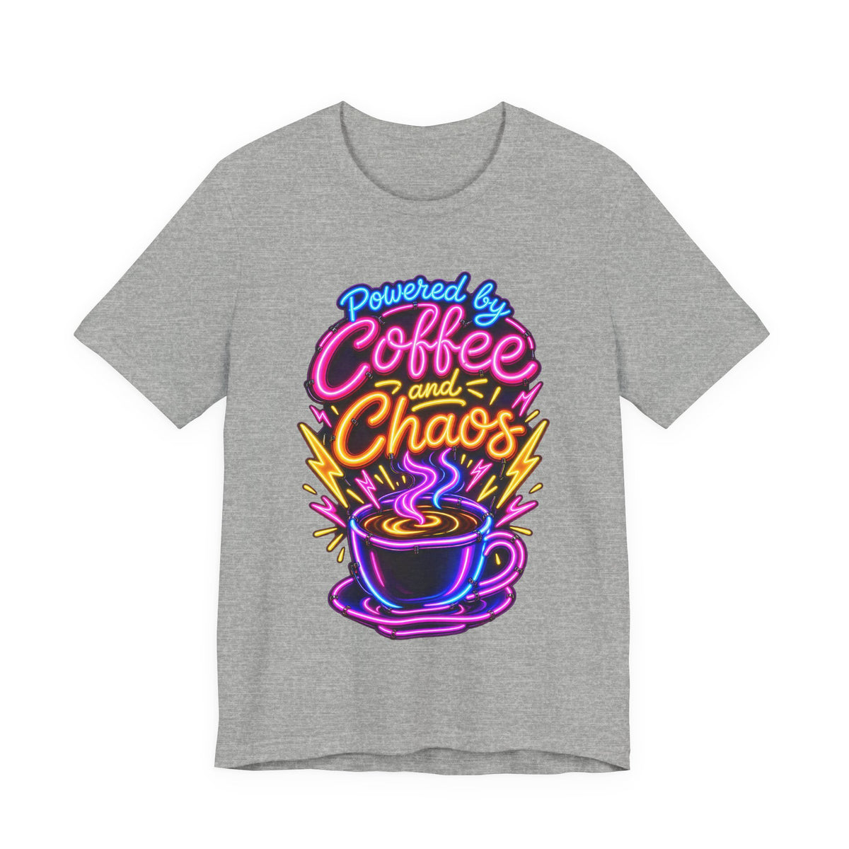 Powered by Coffee and Chaos Funny Nurse T-Shirt