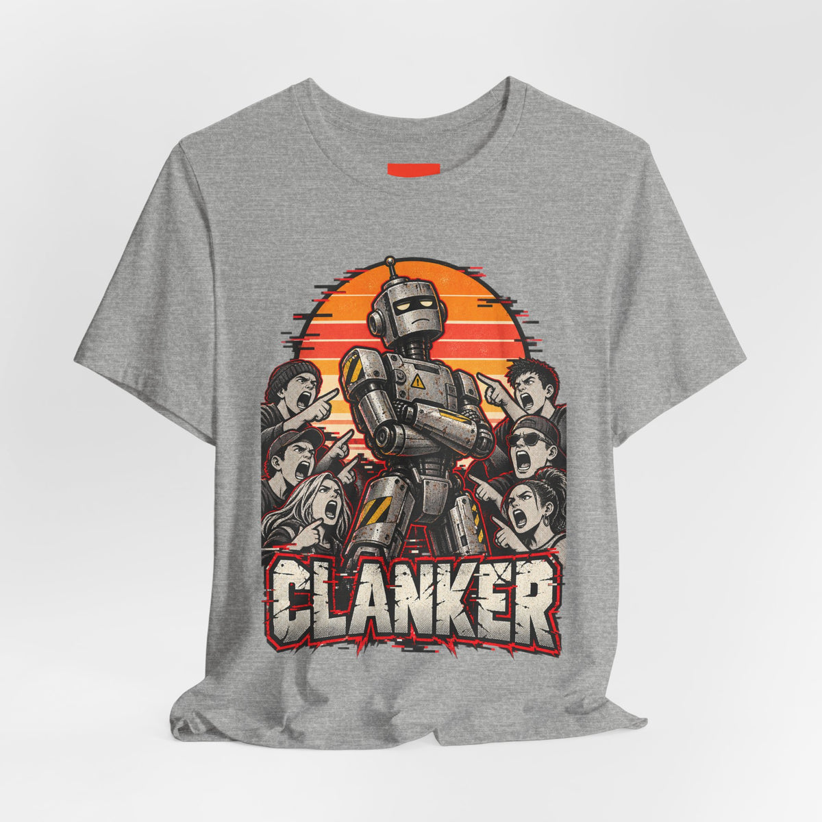 CLANKER Funny General Distressed Print T-Shirt