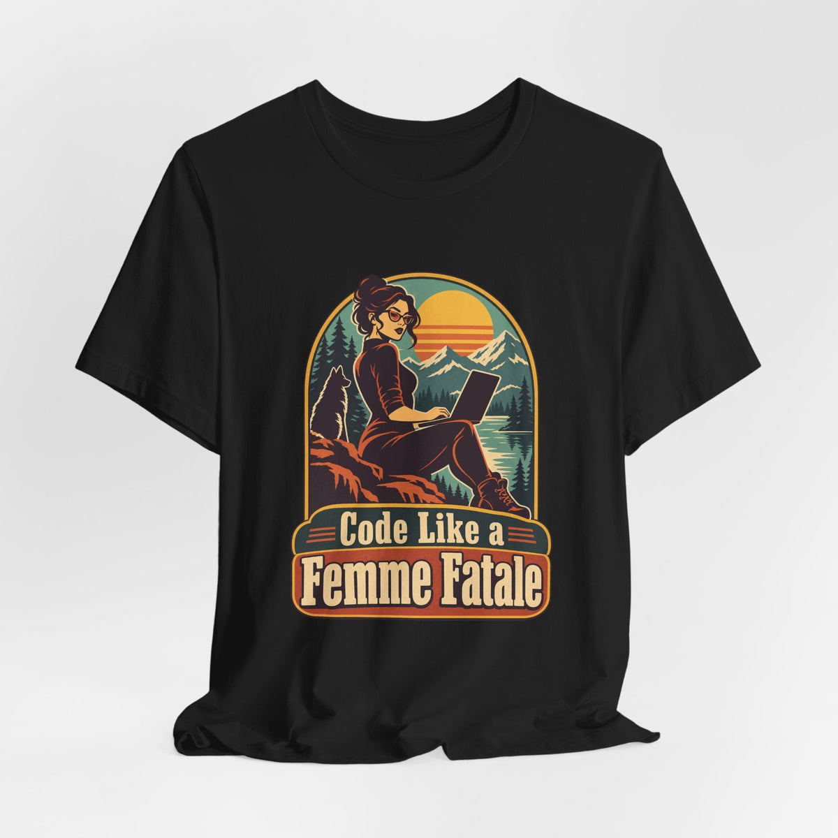 Code Like a Femme Fatale Funny Programmer T-Shirt