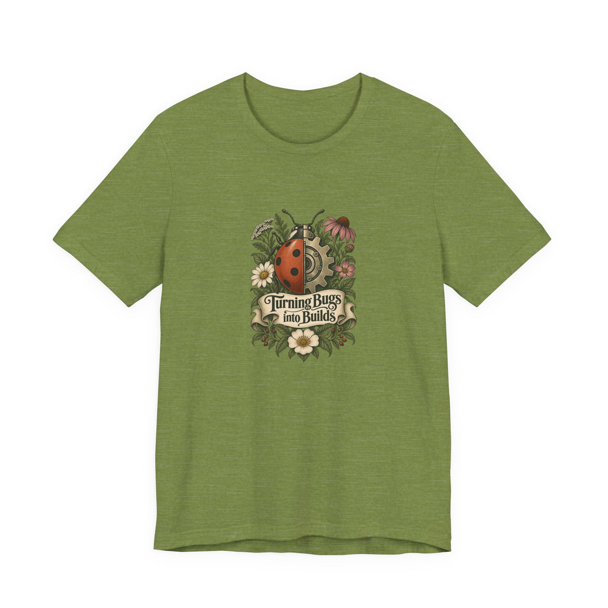 Turning Bugs into Builds Funny Programmer T-Shirt