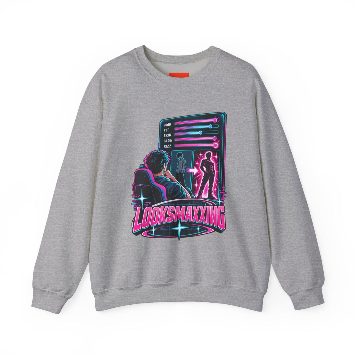 LOOKSMAXXING Funny Y2K Graphic Sweatshirt