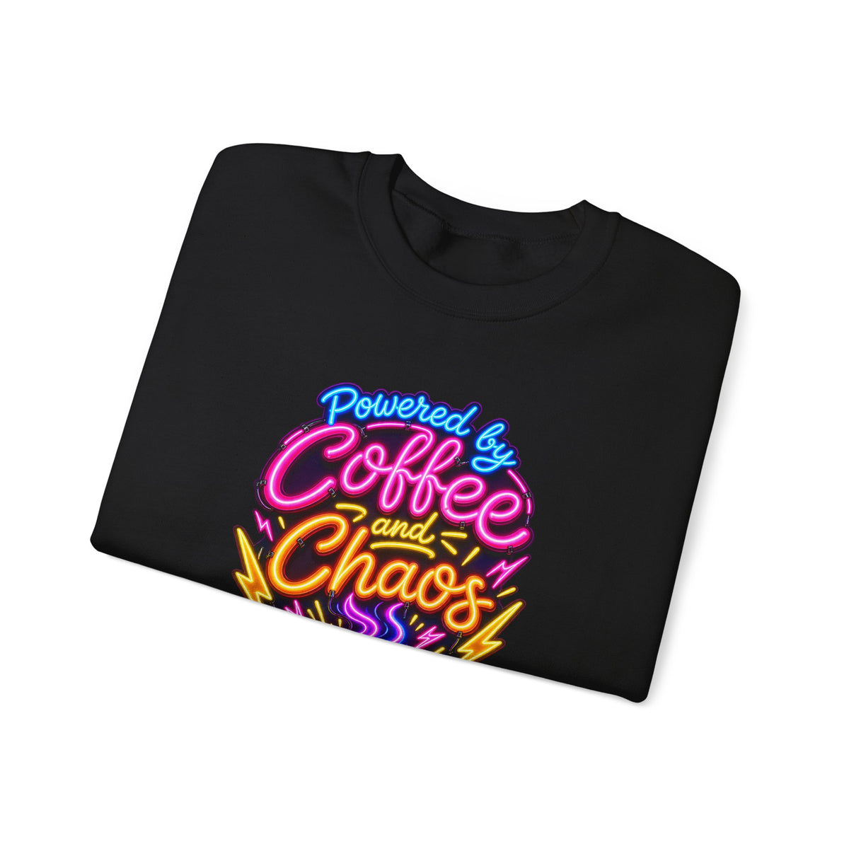 Powered by Coffee and Chaos Funny Nurse Sweatshirt