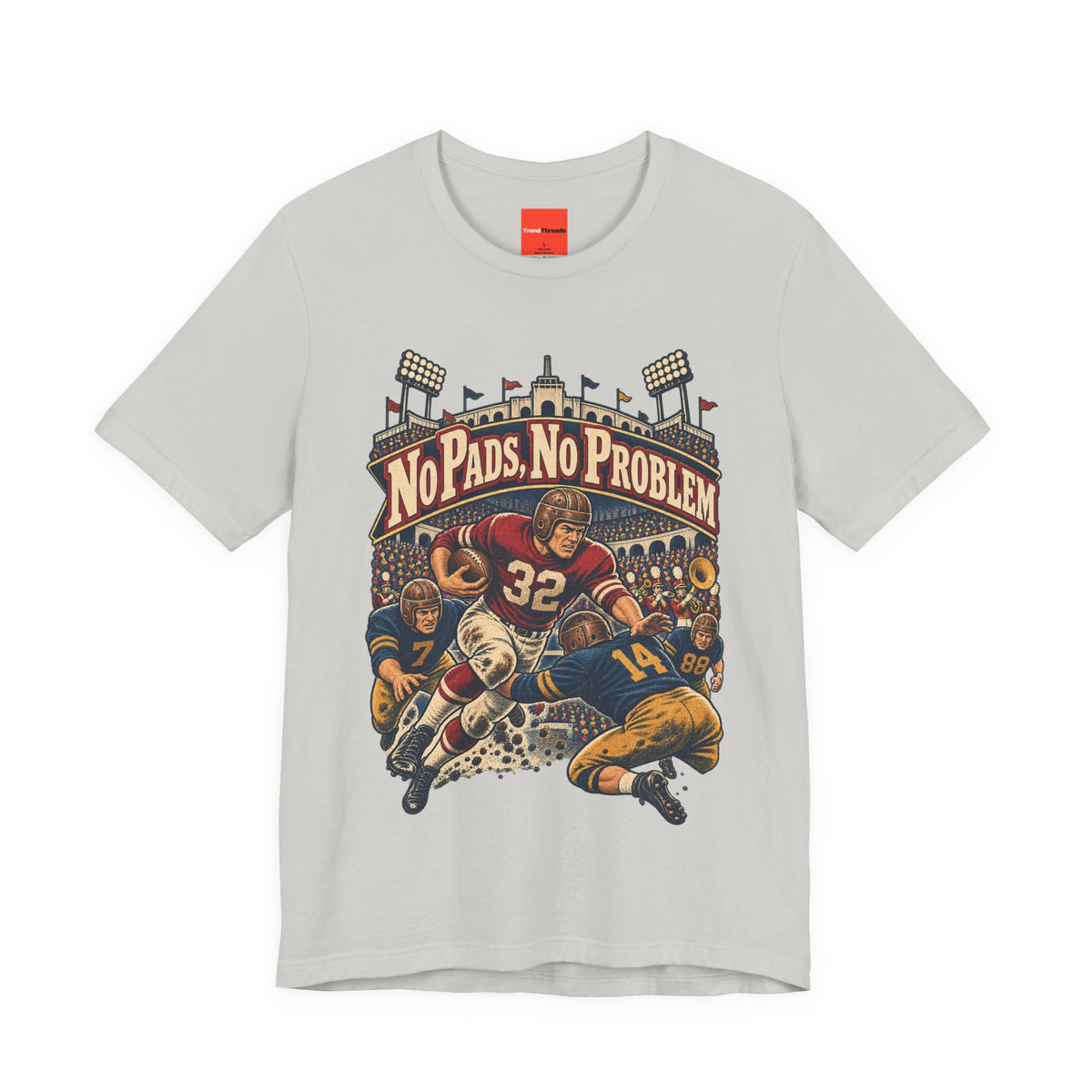 No Pads, No Problem Funny Vintage Sports T-Shirt
