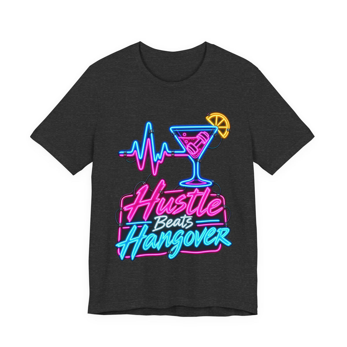 Hustle Beats Hangover Funny Fitness T-Shirt