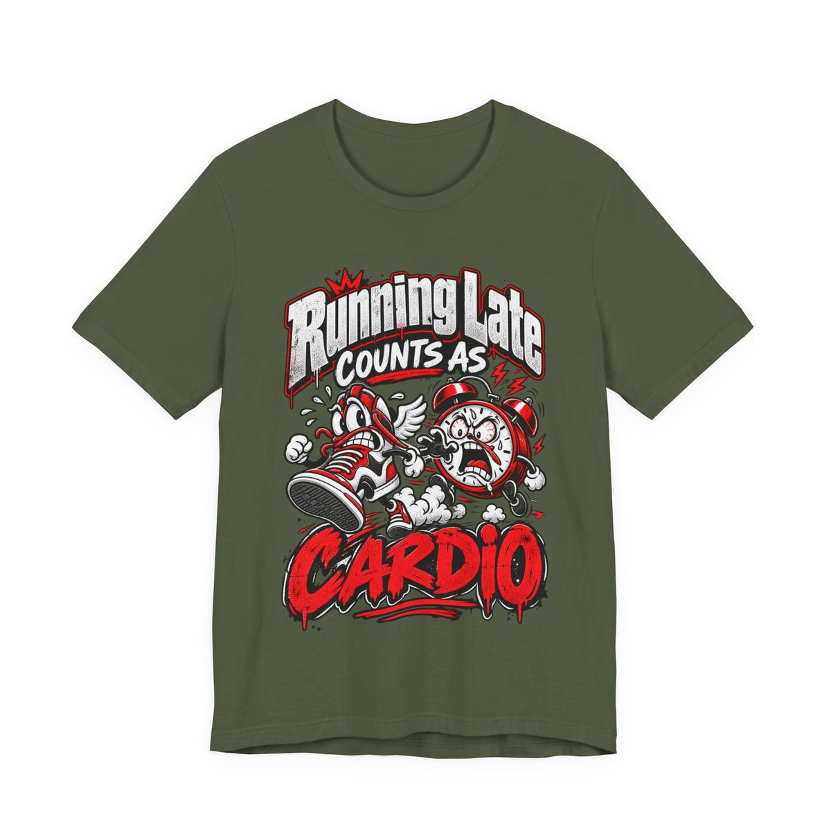 Running Late Counts As Cardio Funny Fitness T-Shirt