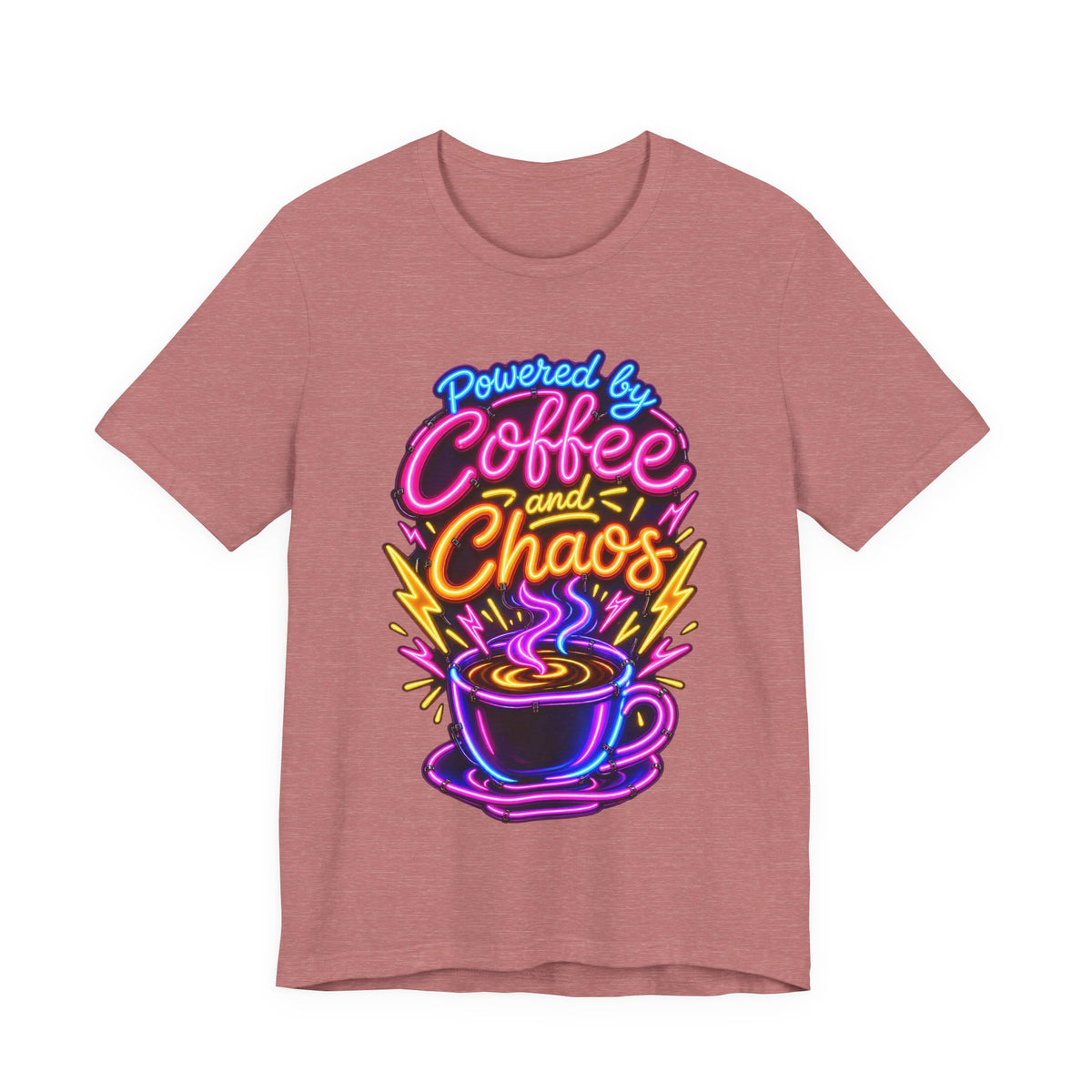 Powered by Coffee and Chaos Funny Nurse T-Shirt