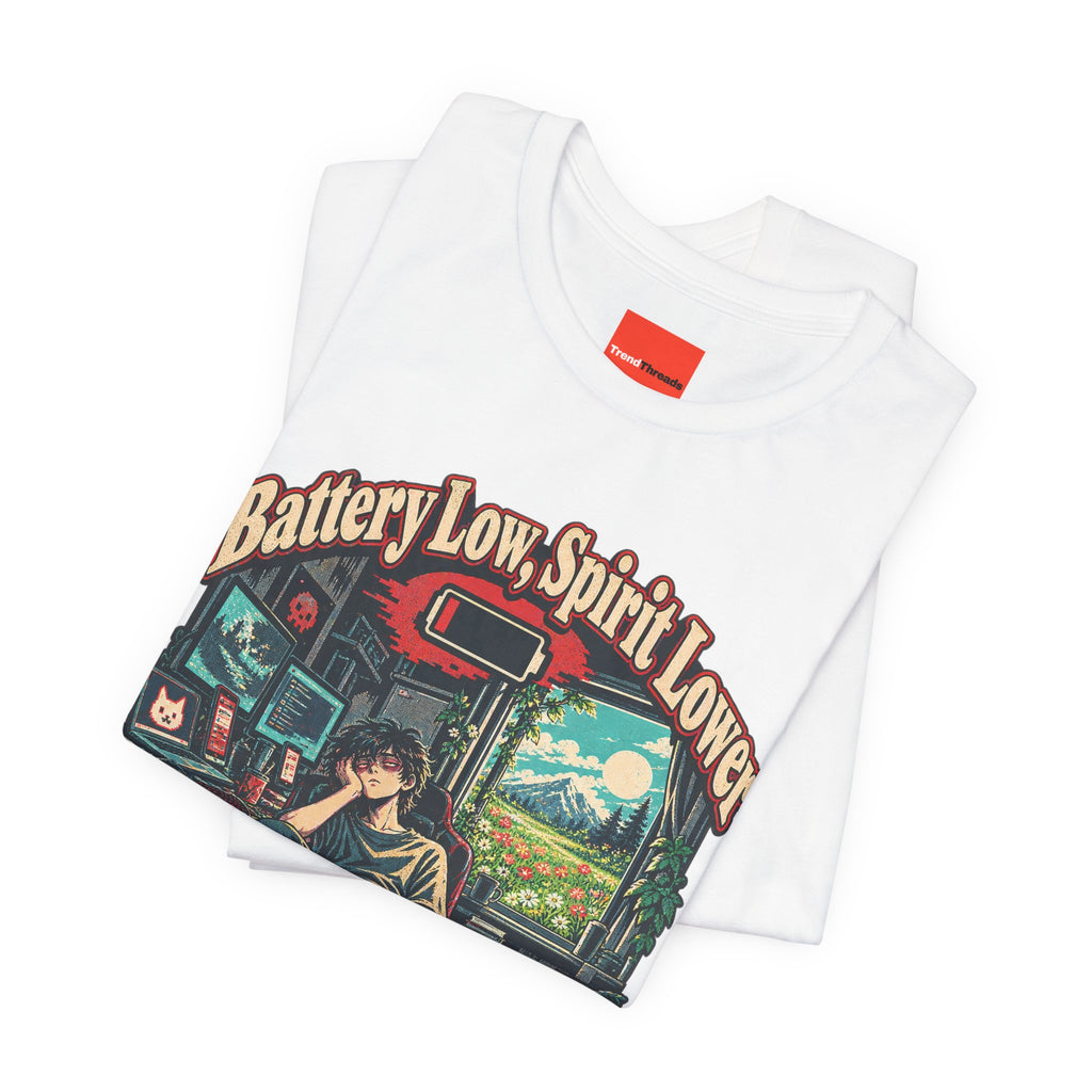 Battery Low, Spirit Lower Funny Self-Deprecating T-Shirt