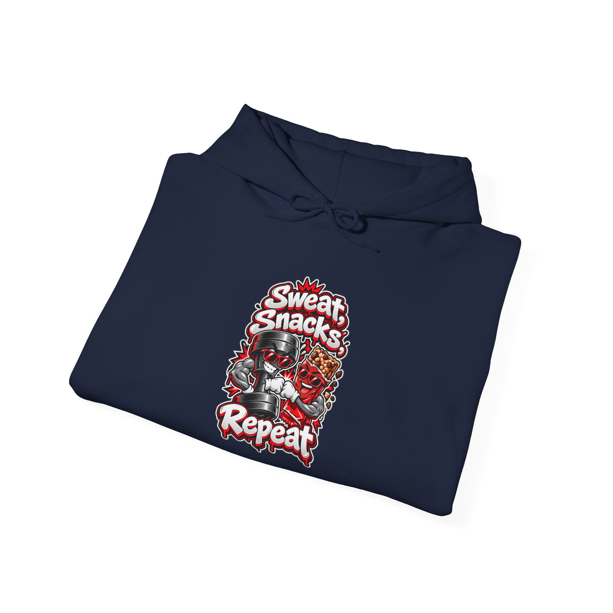 Sweat, Snacks, Repeat Funny Fitness Hoodie