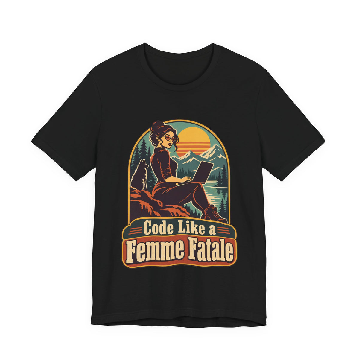 Code Like a Femme Fatale Funny Programmer T-Shirt