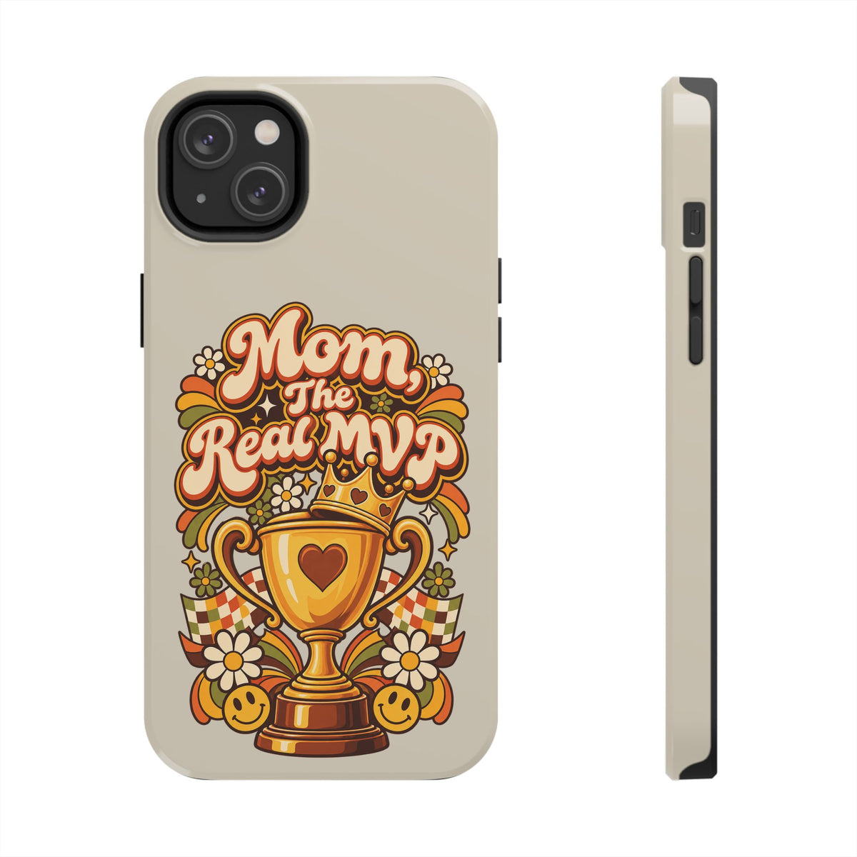 Phone Case — "Mom The Real MVP" Retro Trophy Design