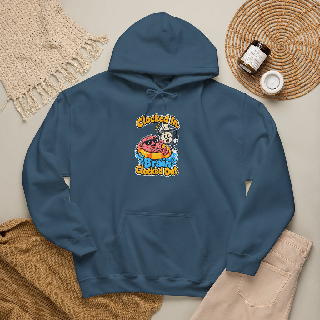 Clocked In, Brain Clocked Out Funny Nurse Hoodie