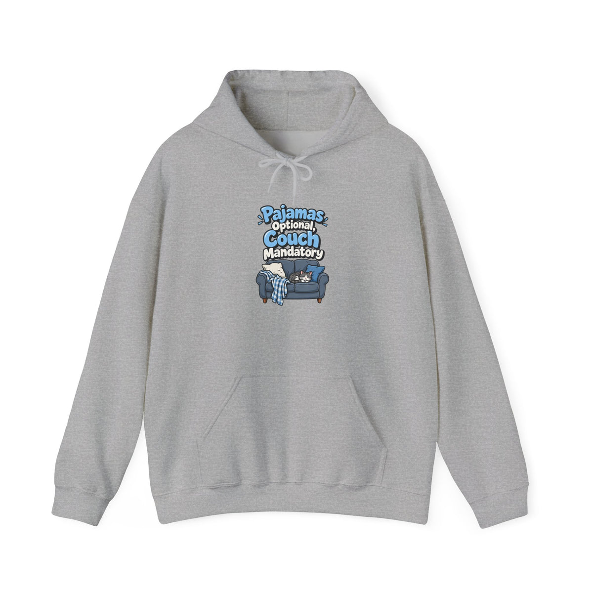 Pajamas Optional, Couch Mandatory Funny Work-From-Home Hoodie