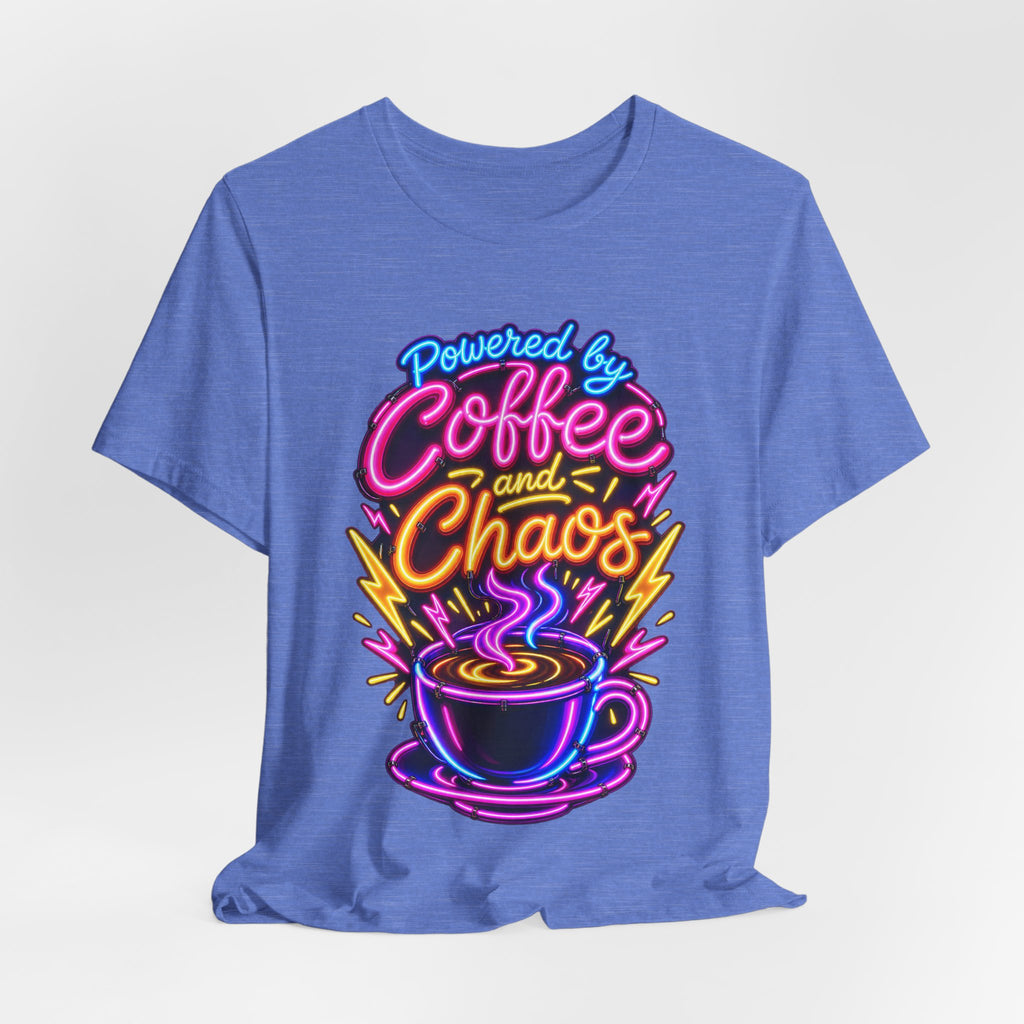 Powered by Coffee and Chaos Funny Nurse T-Shirt