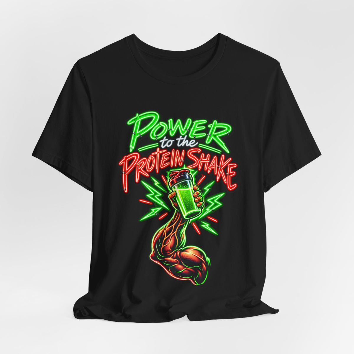 Power to the Protein Shake Funny Fitness T-Shirt