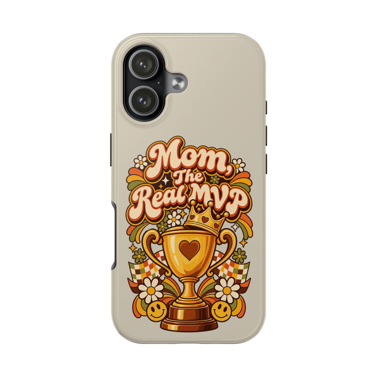 Phone Case — "Mom The Real MVP" Retro Trophy Design