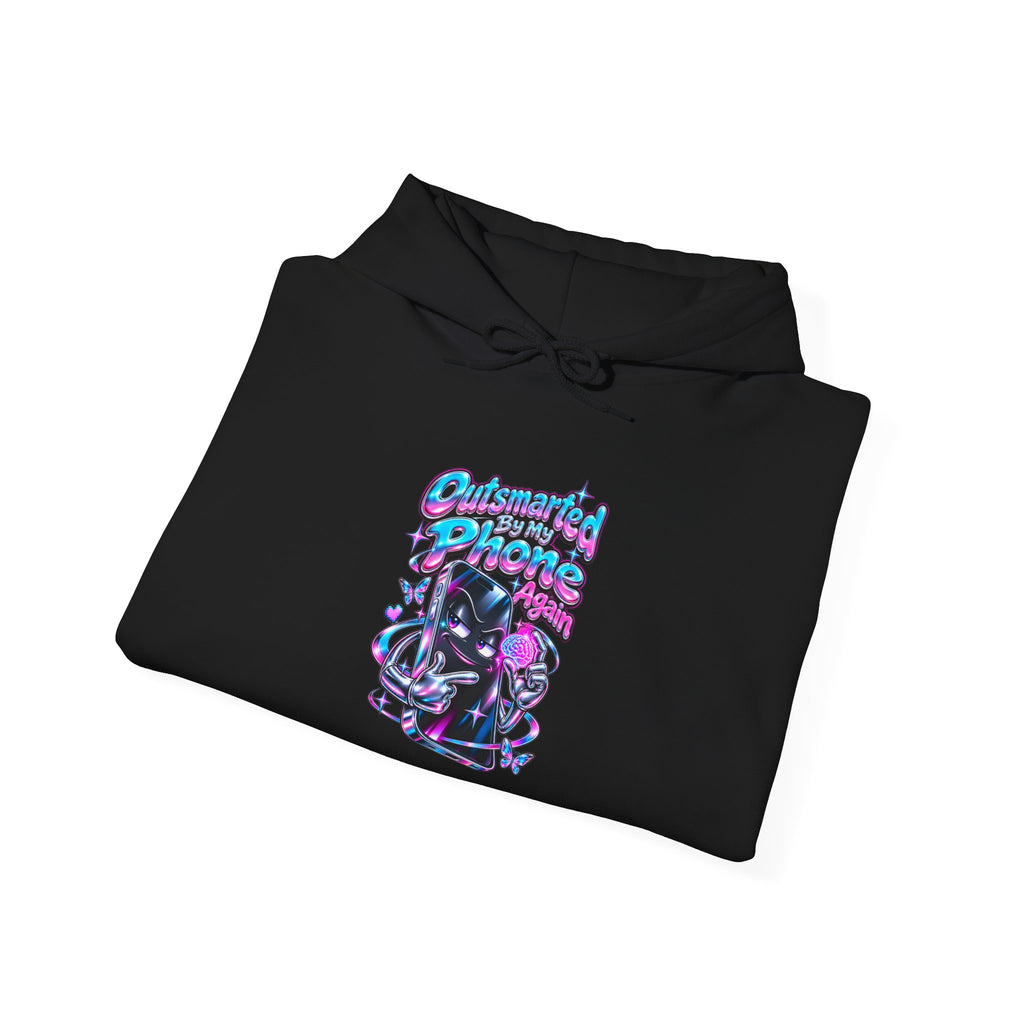 Outsmarted By My Phone Again Funny Tech Hoodie